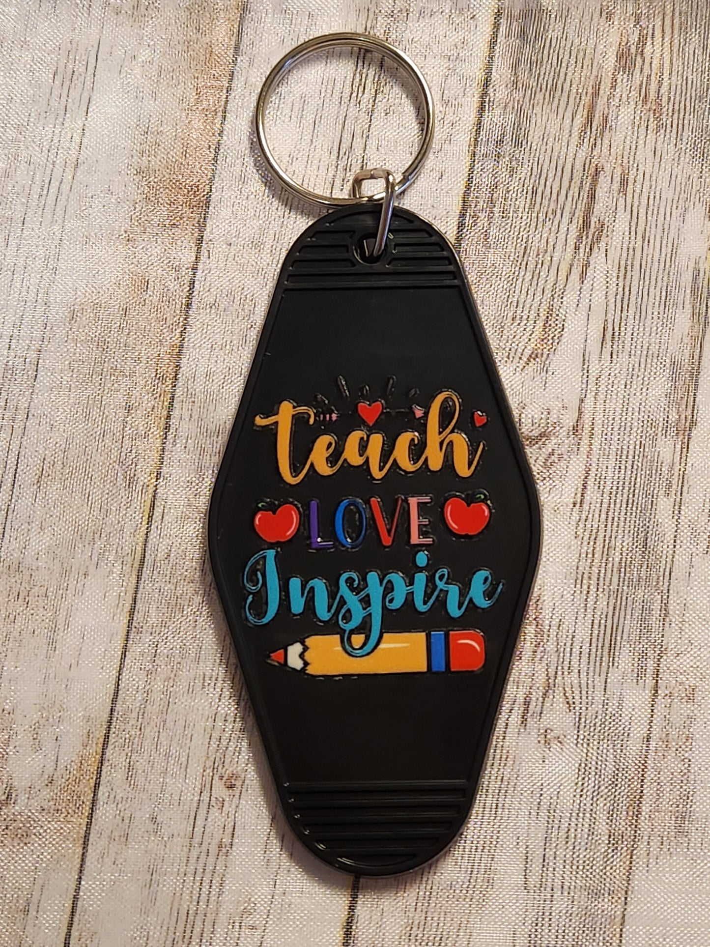 Motel Keychain: Teach, Love, Inspire (Teacher, School)