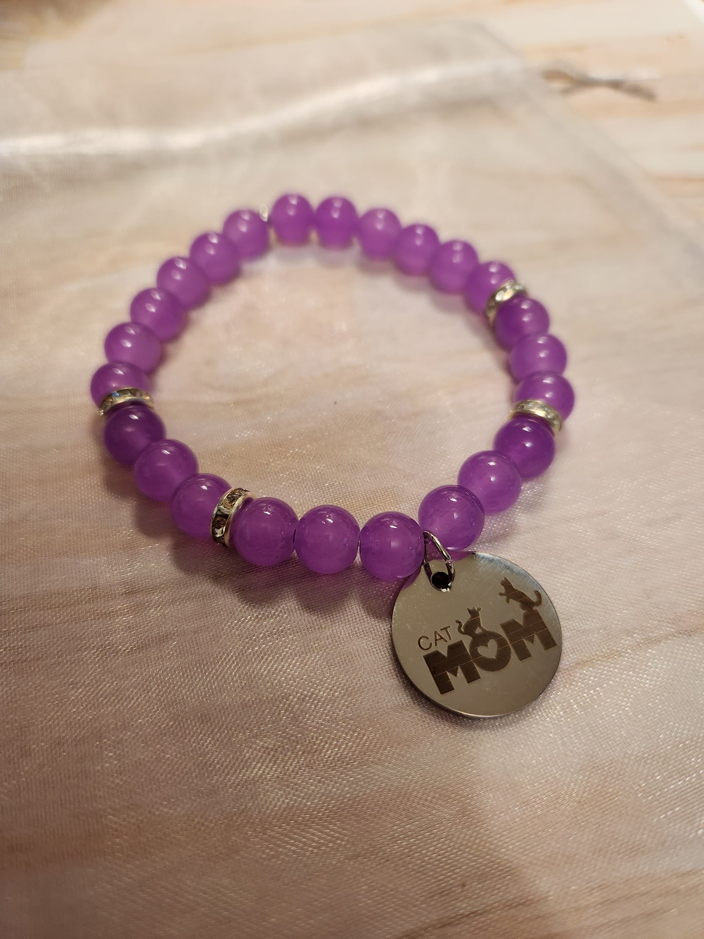 Bracelet: Cat Mom (Purple)