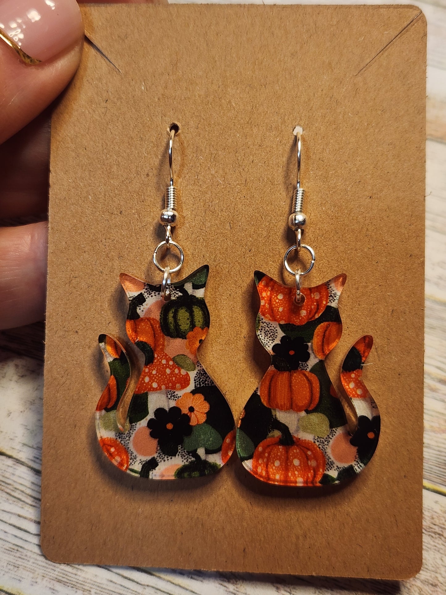 Earrings: Fall (pumpkins and flowers)