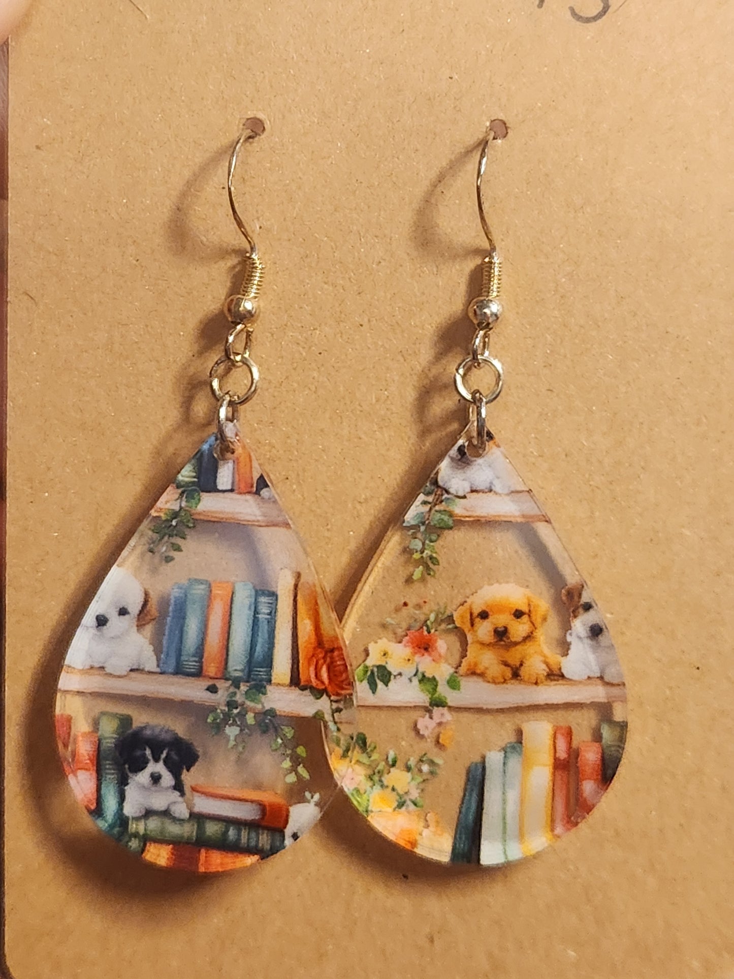 Earrings: Dogs and Books #2