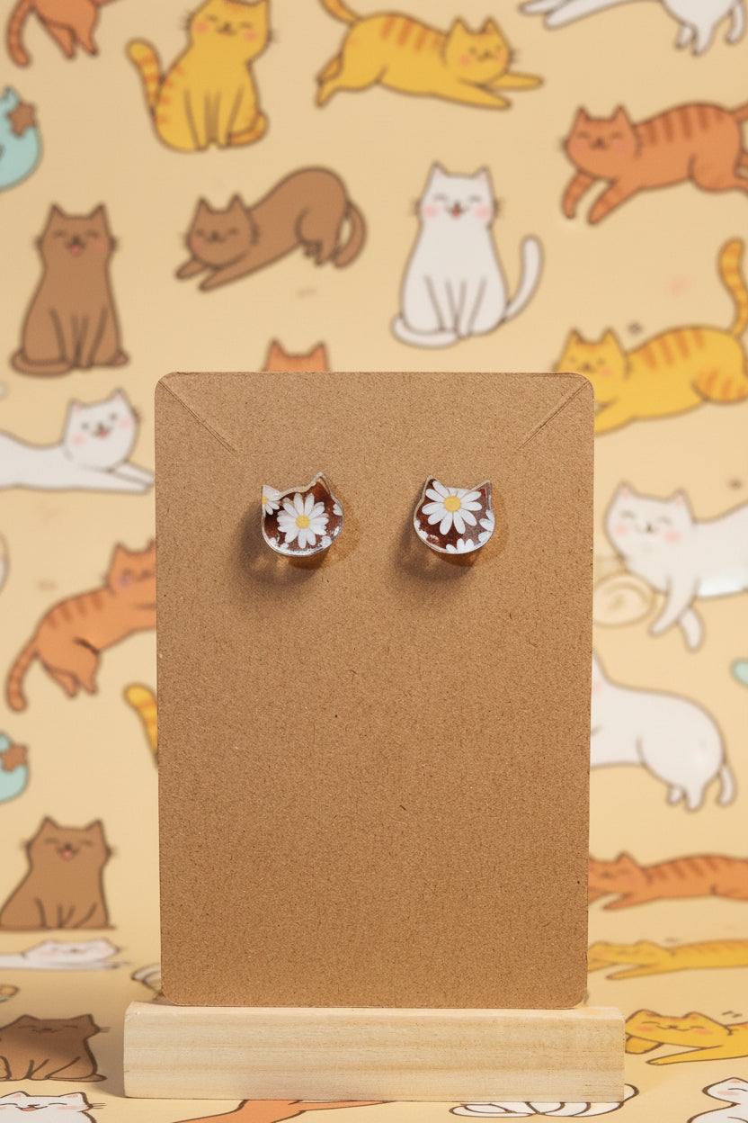 Stud Earrings: Cats (Daisy)