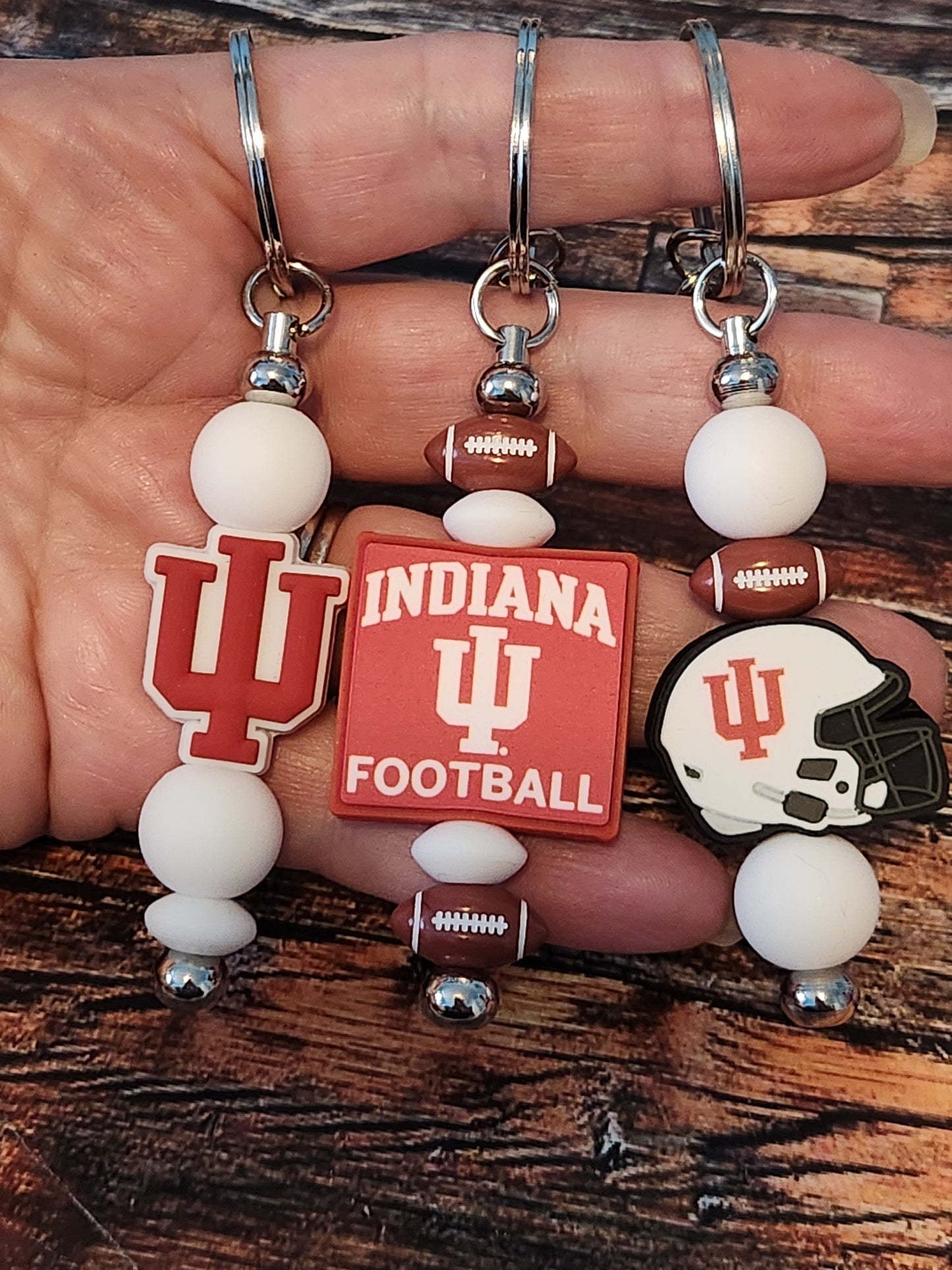 Keychains: Indiana (logo with white)