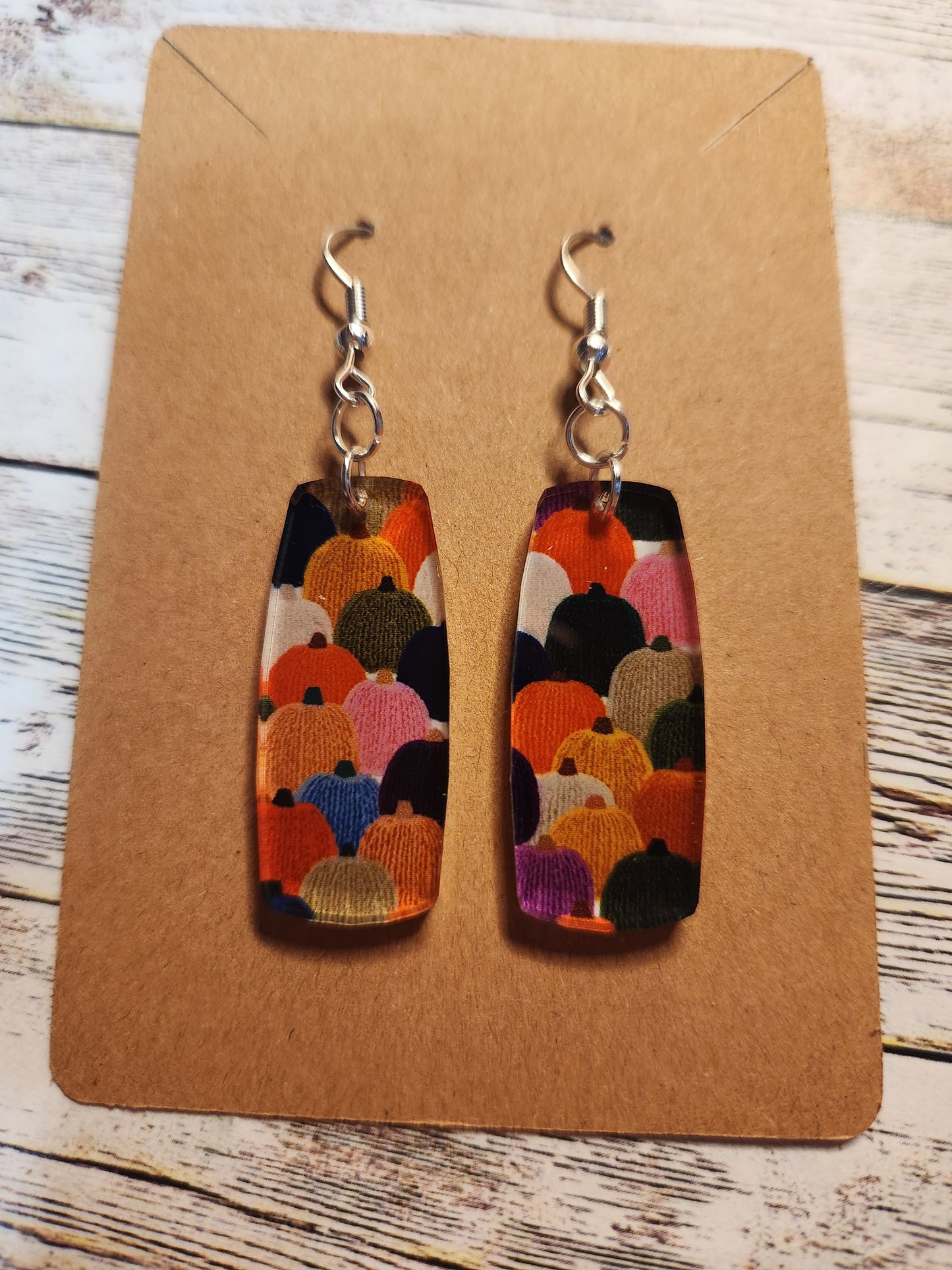 Earrings: Fall (yarn pumpkins)
