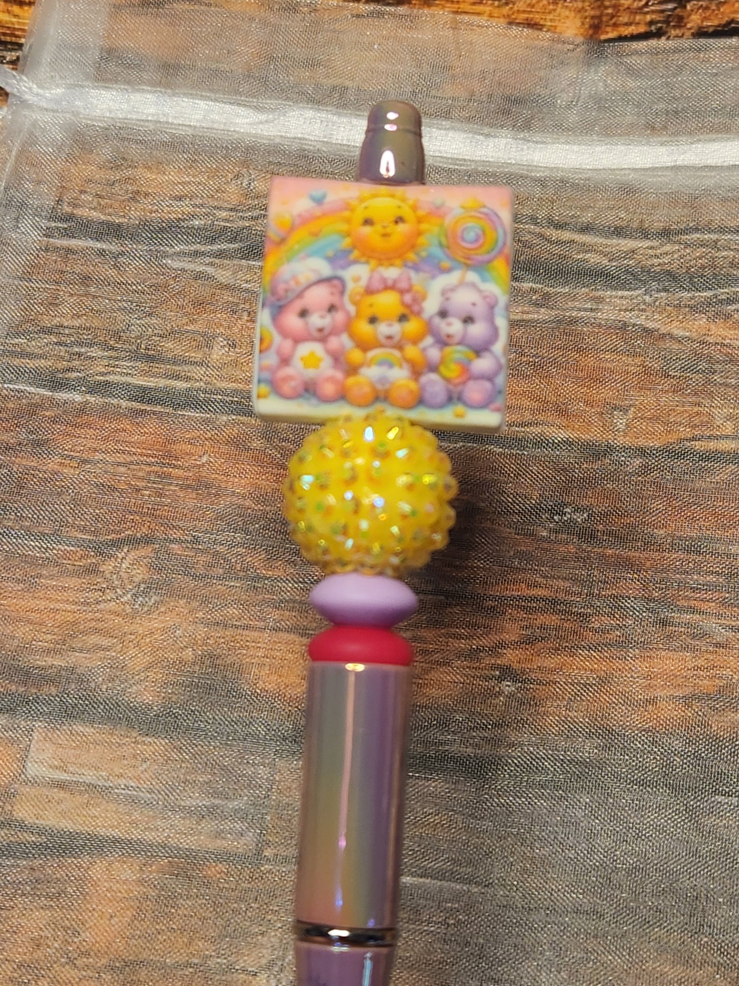 Beaded Pen: Care Bears