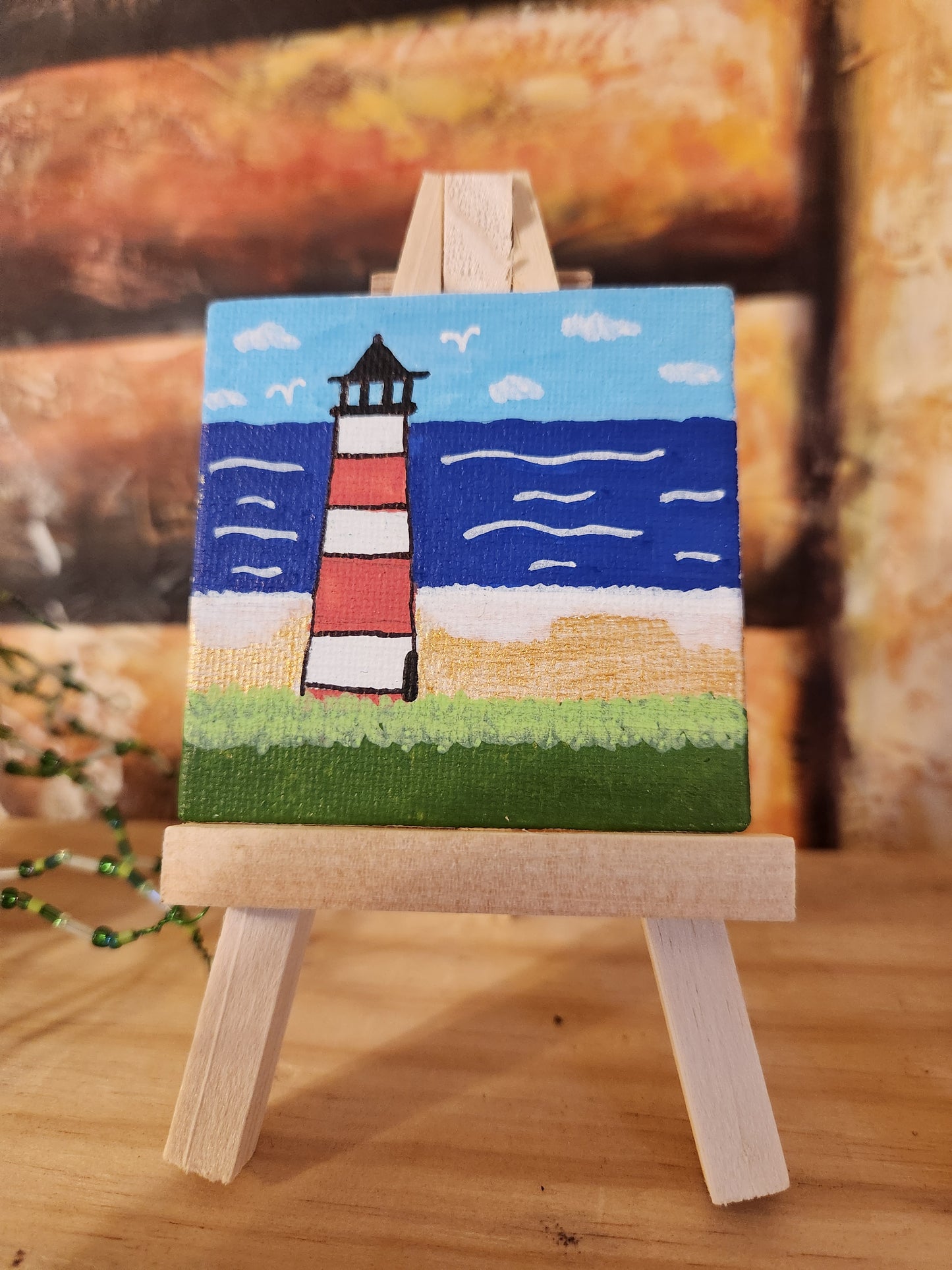 Mini Canvas: Lighthouse on a Beach