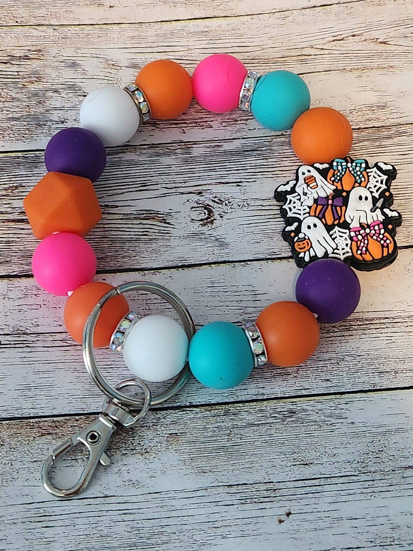Wristlet Keychain: Fall (Ghost and Bows)