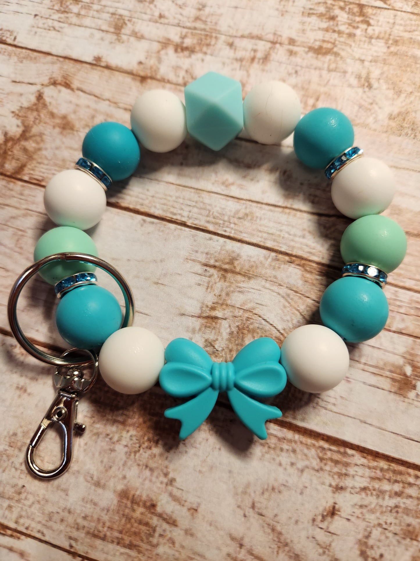 Wristlet: Bows (Teals)