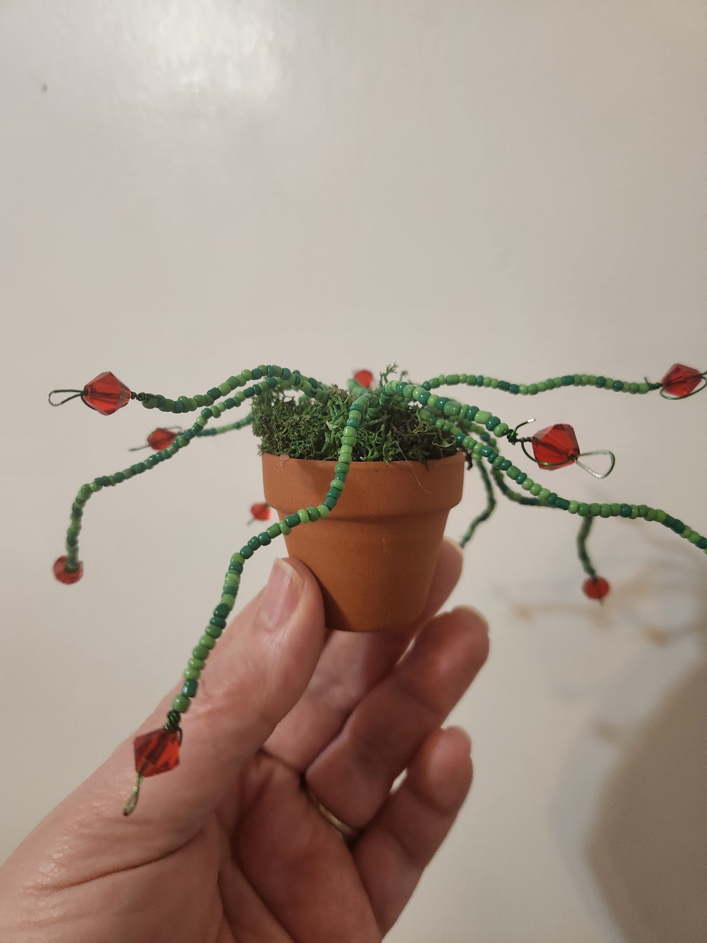 Beaded plant: Christmas Cactus Inspired