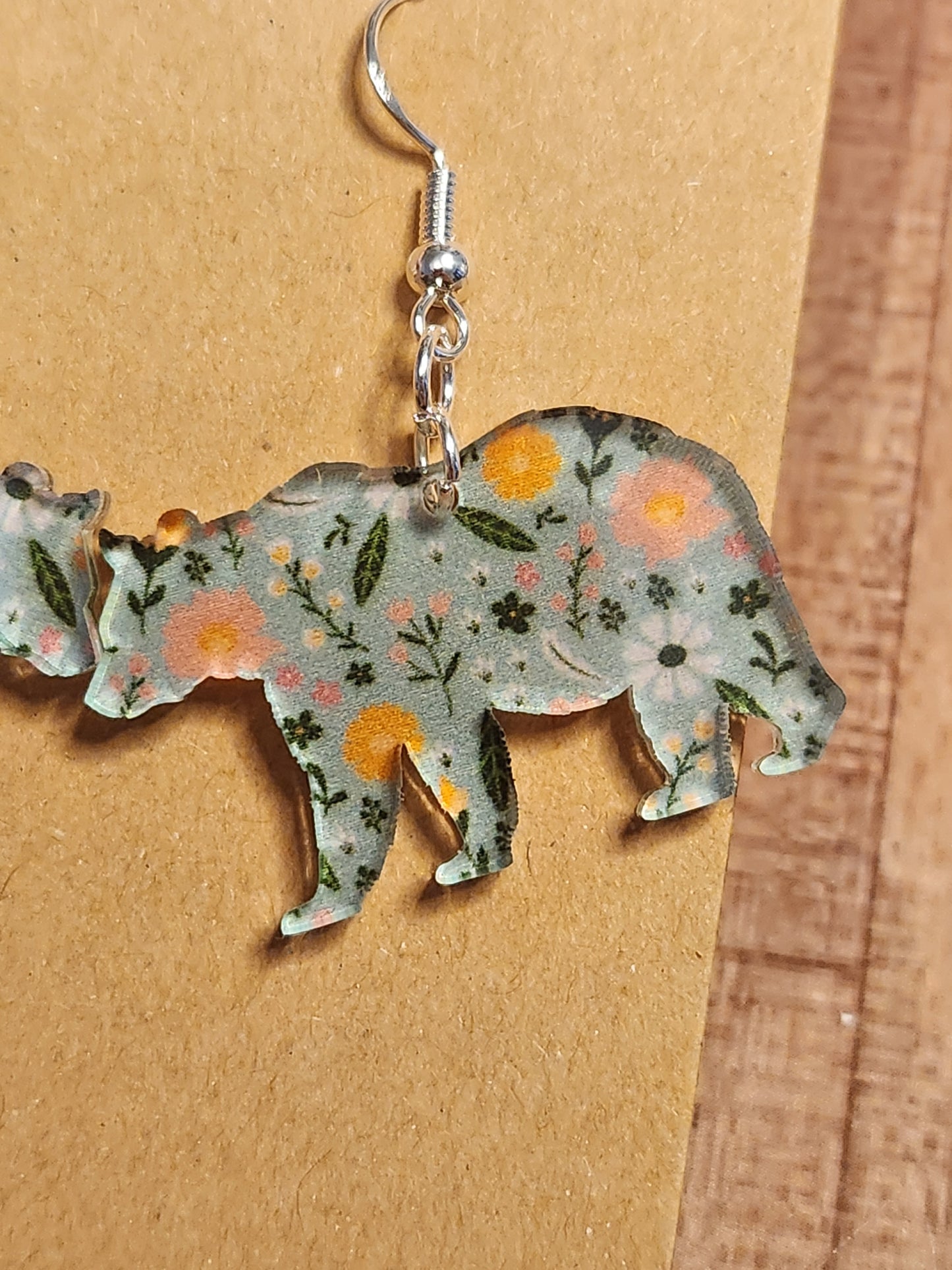 Earrings: Floral Bears