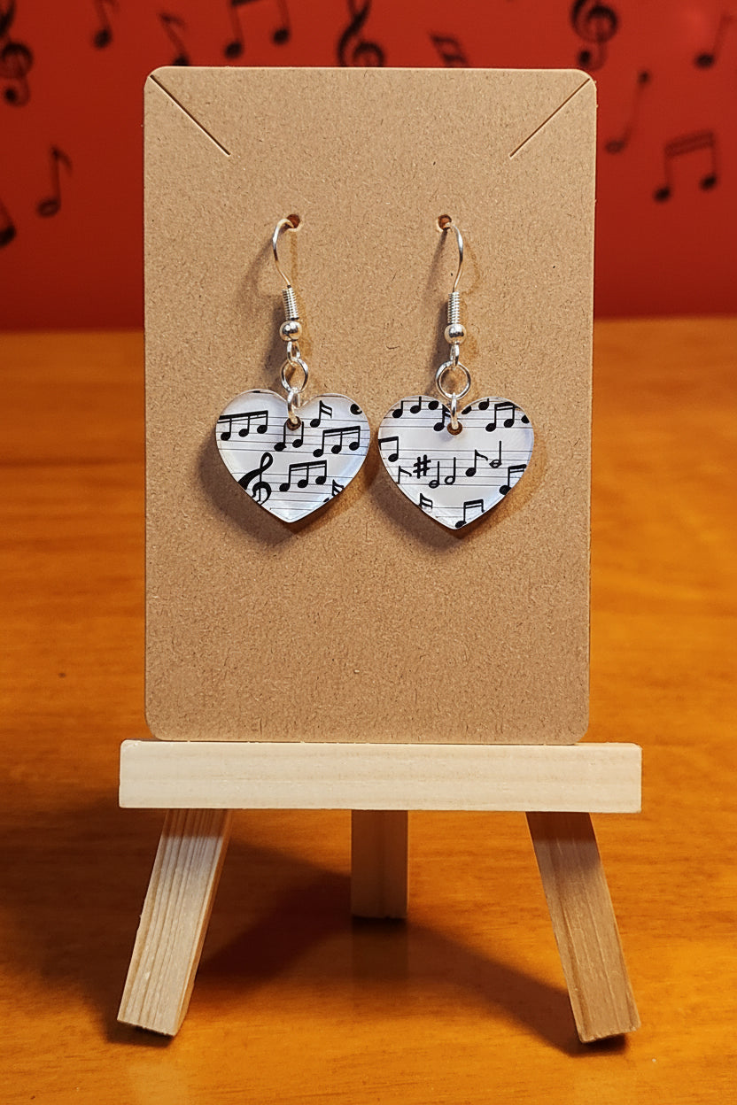 Earrings: Music Hearts