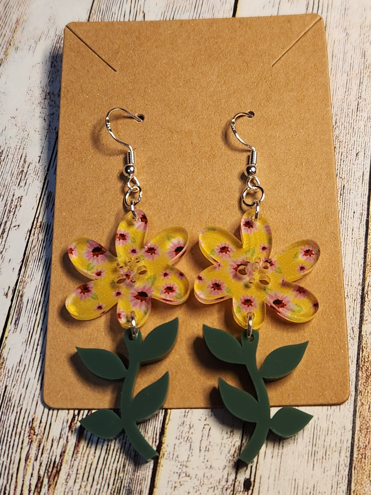 Earrings: Floral Earrings (yellow flowers)