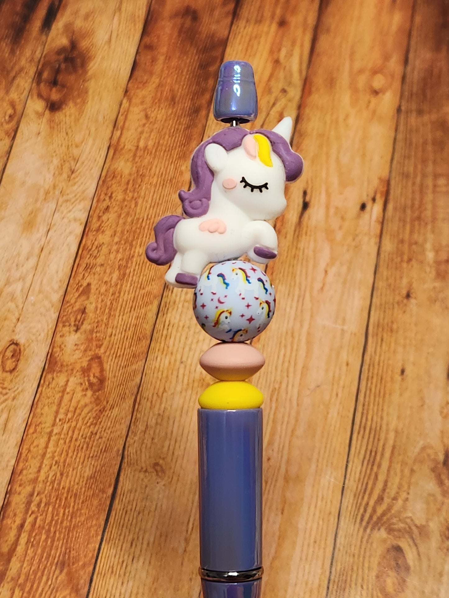 Beaded Pen: Unicorn (purple)