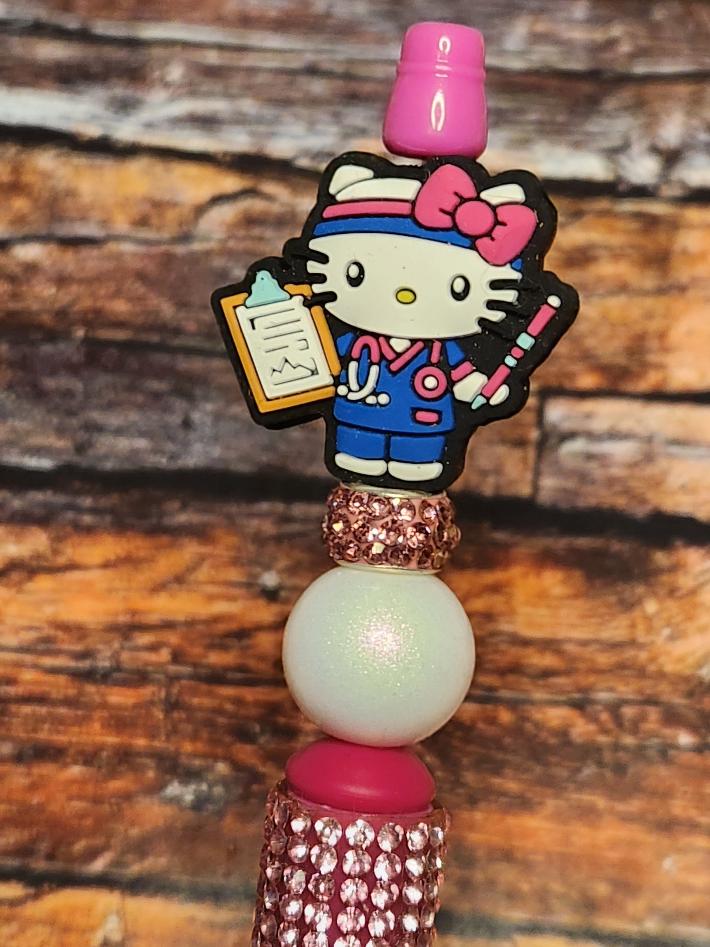 Beaded Pen: Hello Kitty (Nurse/Dr.)