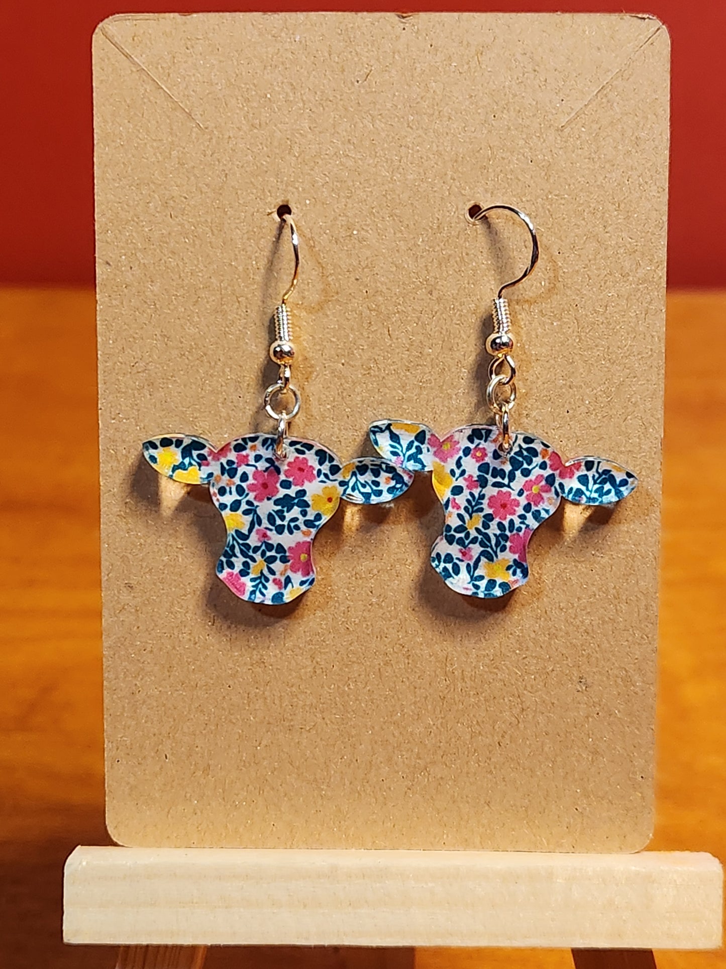 Earrings: Cows (Floral)