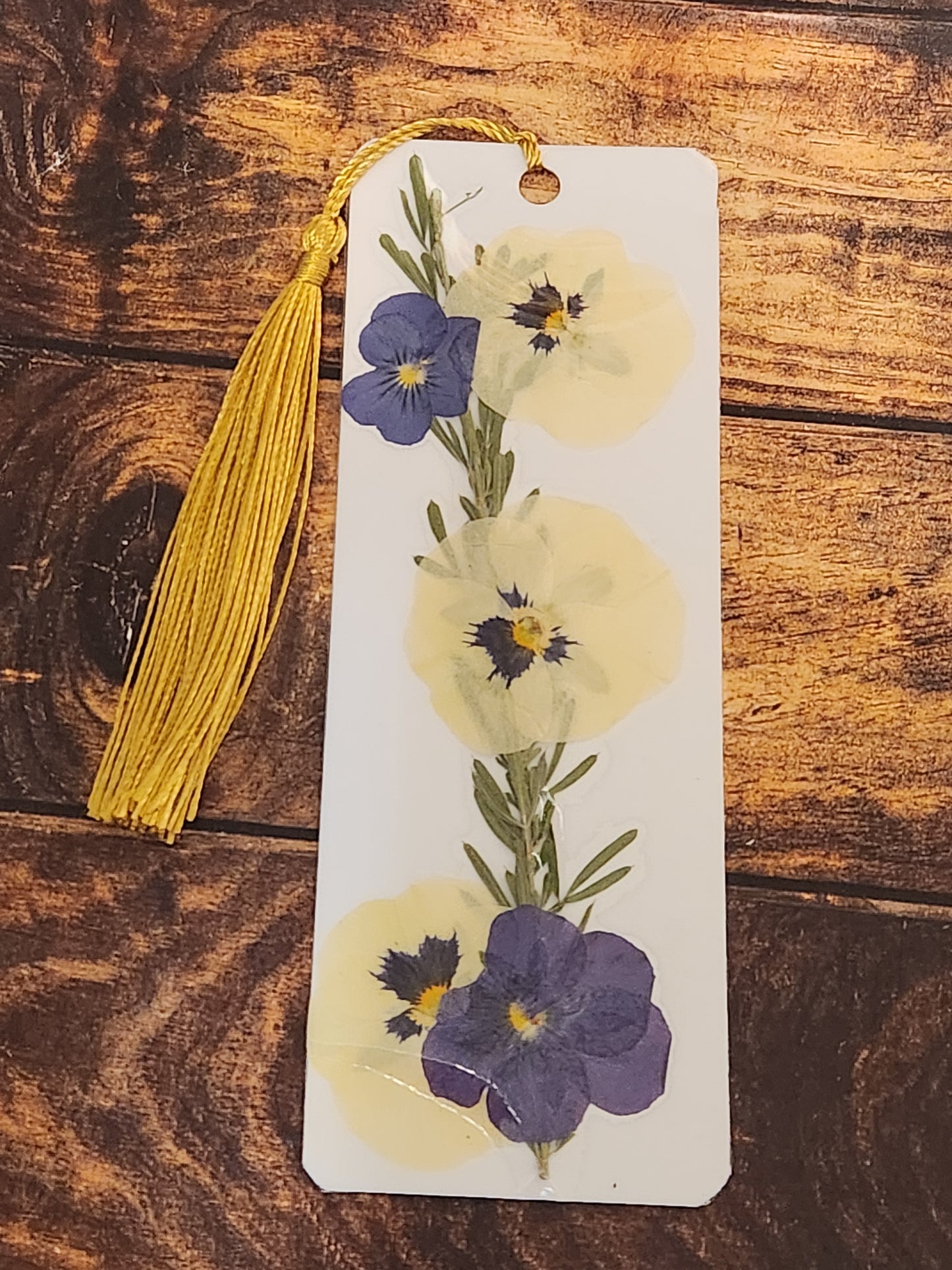 Bookmark: Shades of purple, golden and cream (gold tassel)