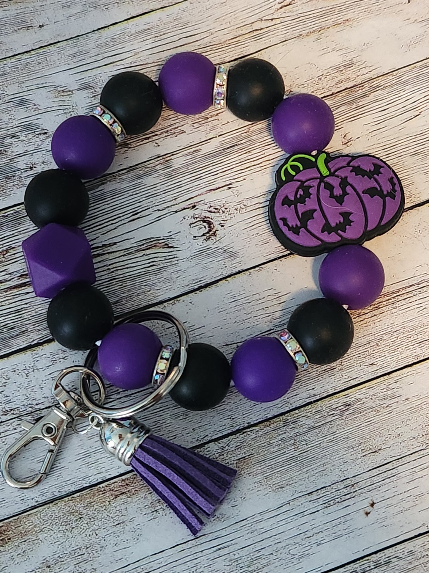 Wristlet Keychain: Fall (purple pumpkin)