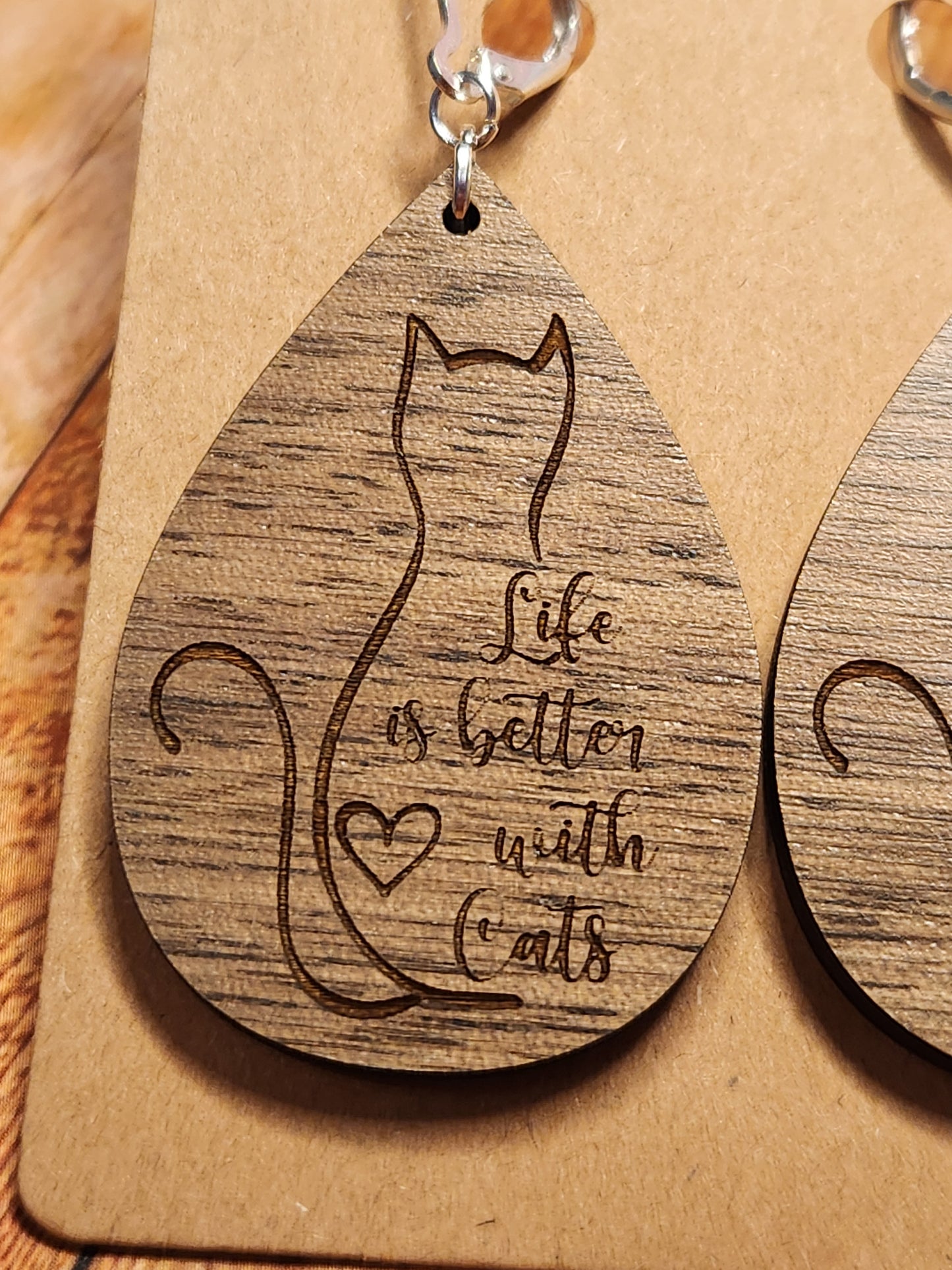 Earrings: Cats (Life is Better)