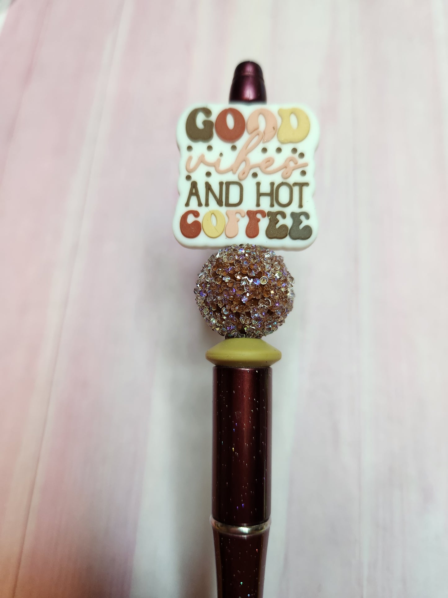 Beaded Pen: Coffee (Good Vibes)