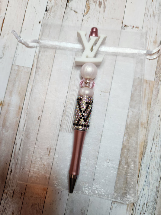 Beaded Pen: Designer (LV, Pink)