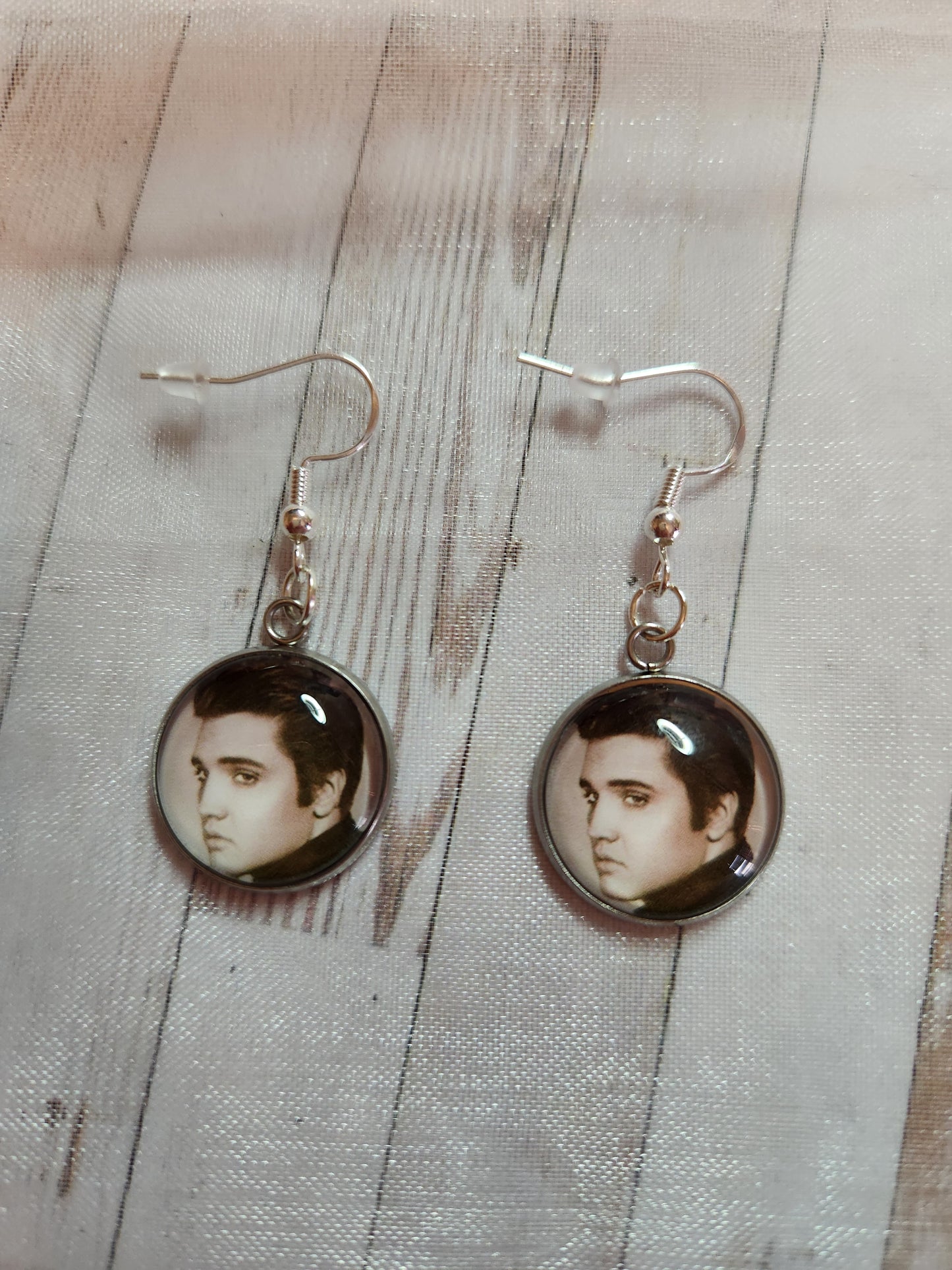 Earrings: Elvis in Black and White Photo #2