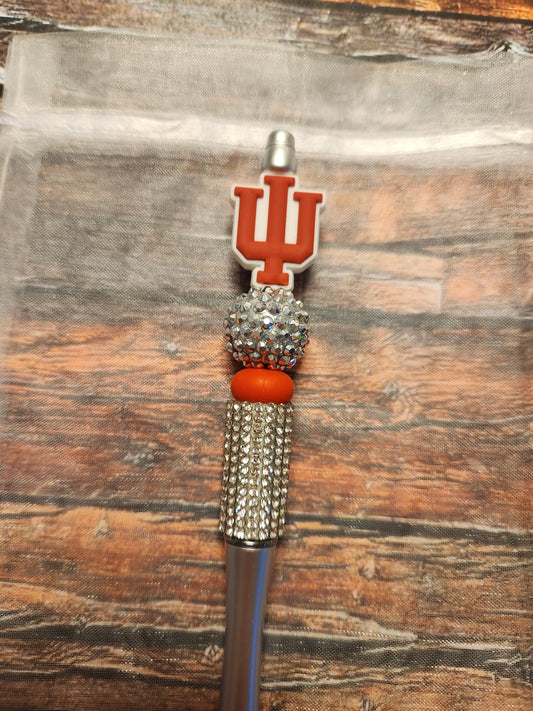 Beaded Pen: Indiana #3 (Silver rhinestone)