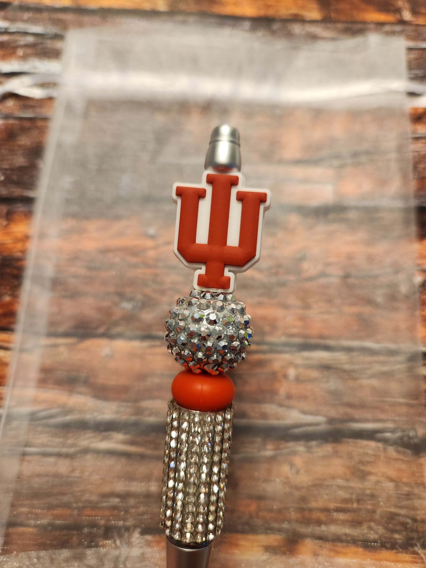 Beaded Pen: Indiana #3 (Silver rhinestone)