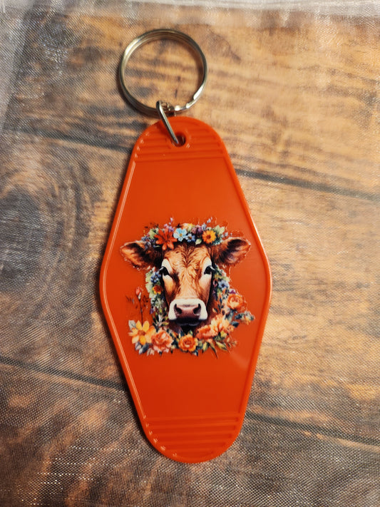 Motel Keychains: Flora (Cow/Highland)