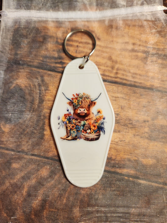 Motel Keychains: Ginger (Cow/Highland)