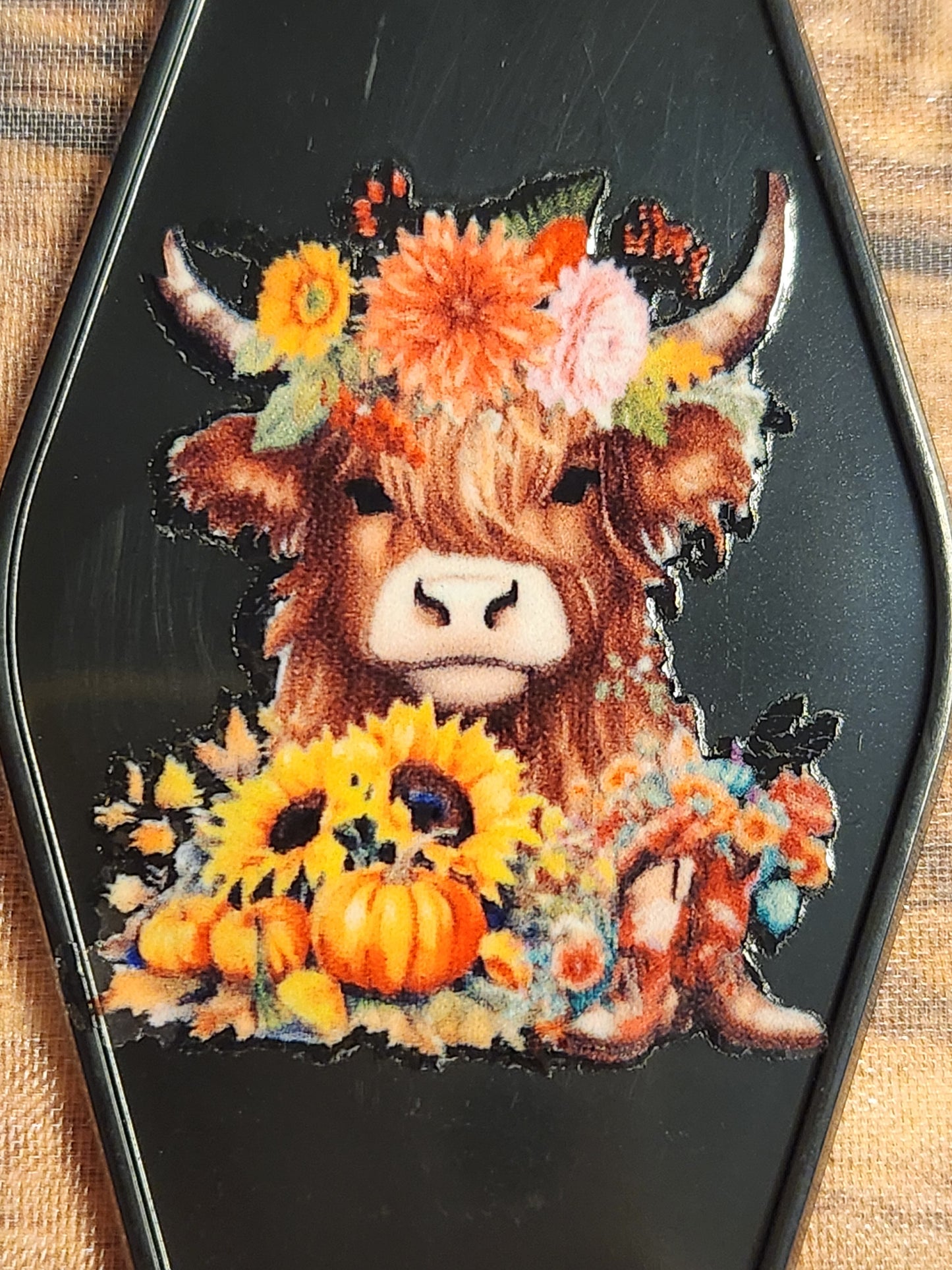 Motel Keychains: Pumpkin (Cow/Highland)