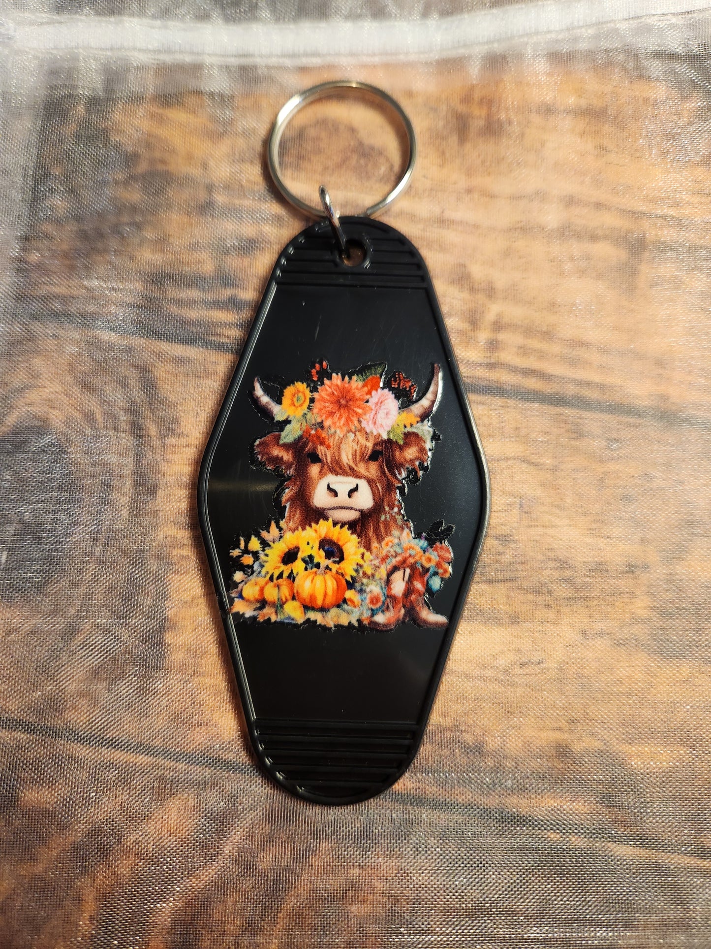 Motel Keychains: Pumpkin (Cow/Highland)