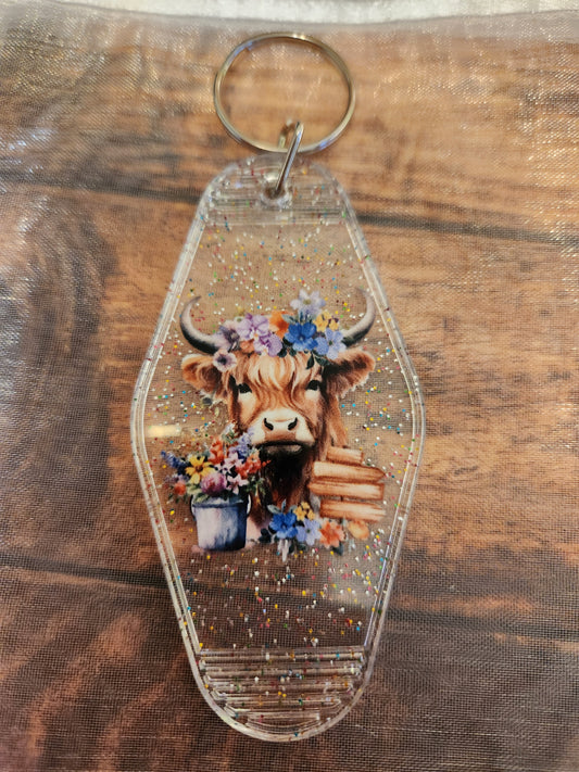 Motel Keychains: Hailey (Cow/Highland)