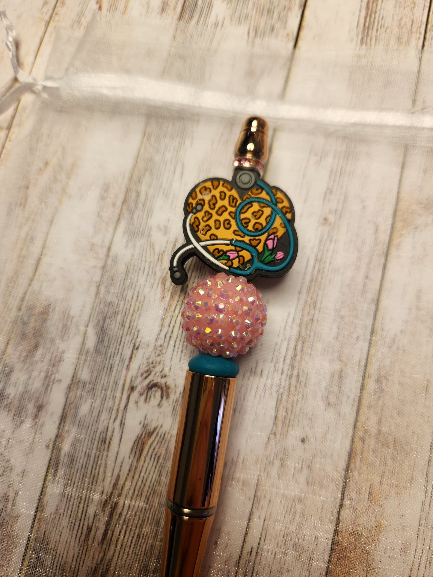 Beaded Pen: Healthcare (Stethoscope Heart/Nurse)