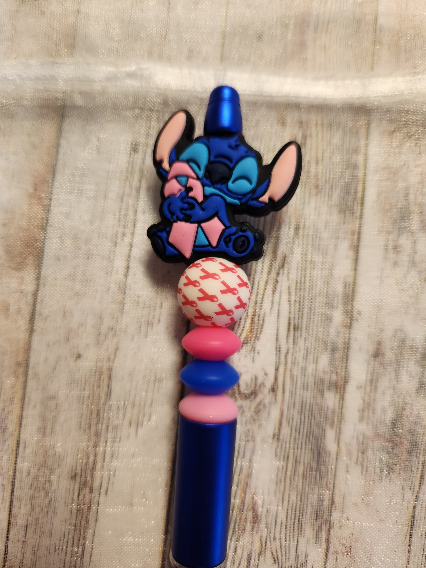 Beaded Pen: Stitch (Cancer Awareness)