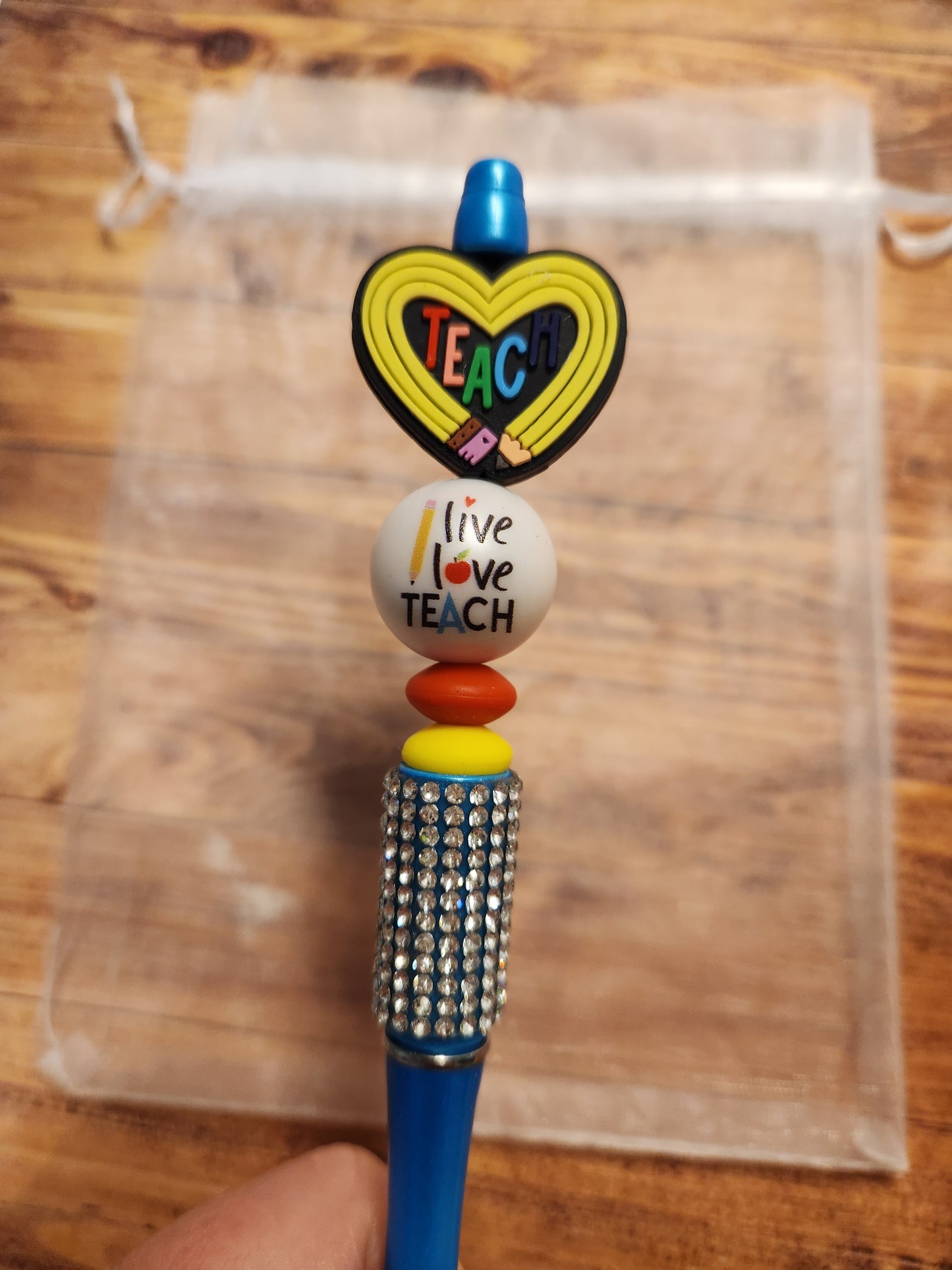 Beaded Pen: School (Teach, Teacher, Pencil)