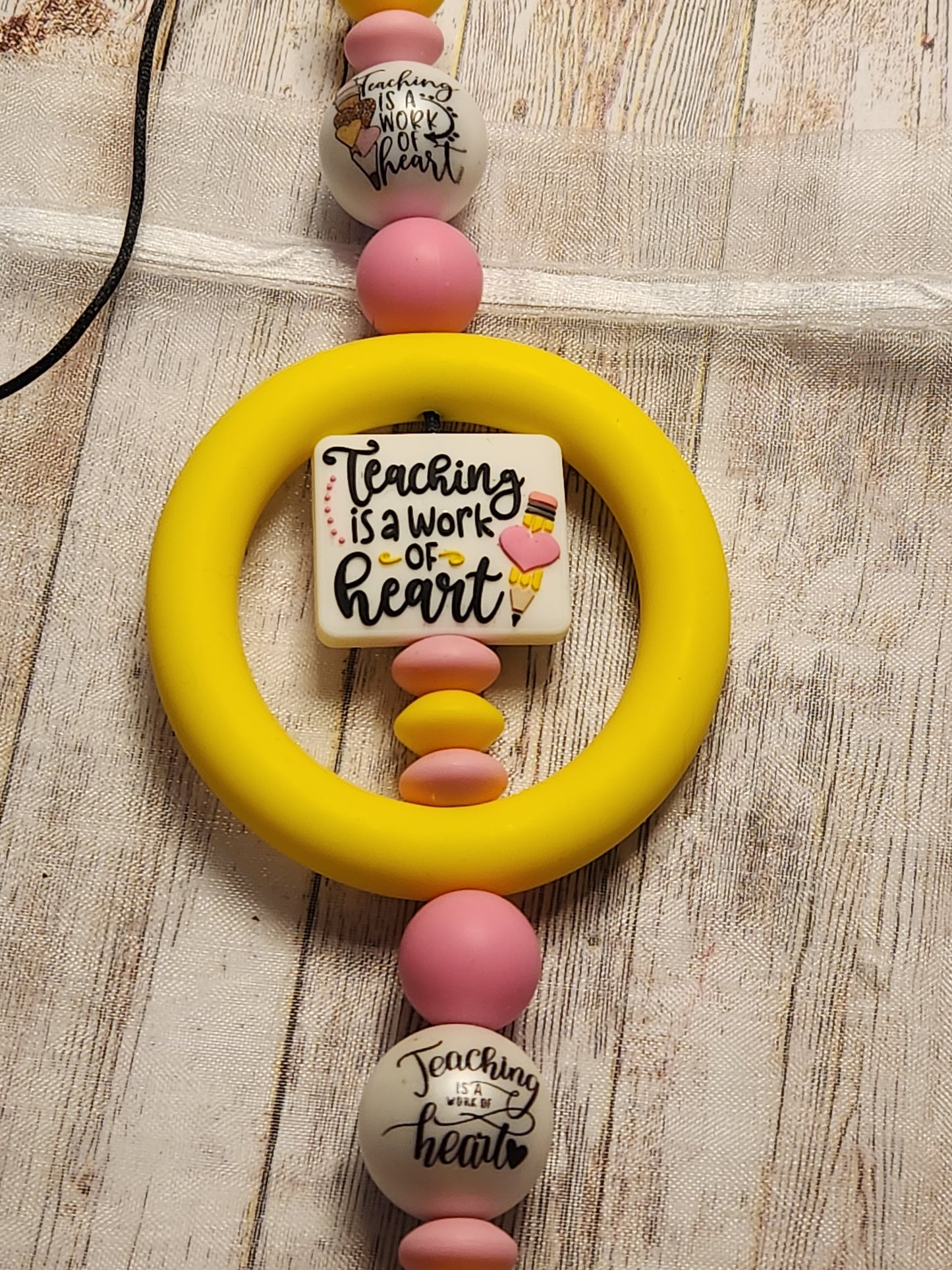 Car Charm: Teaching is a work if heart (Teacher, school, teach)