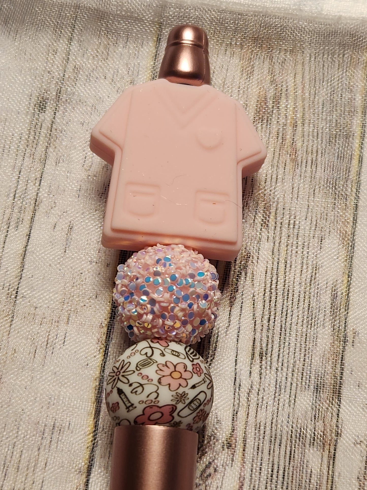 Beaded Pen: Healthcare (Pink, Scrubs, nurse, scrub life)