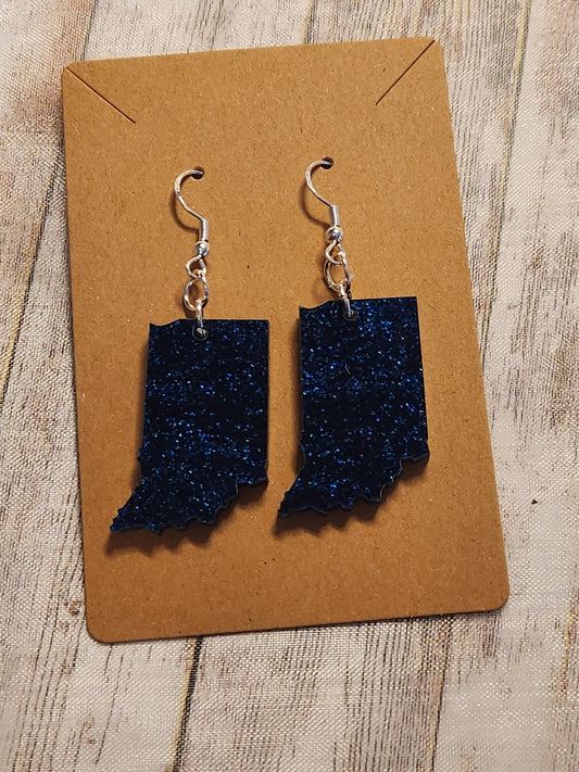 Earrings: Indiana (Blue Glitter)