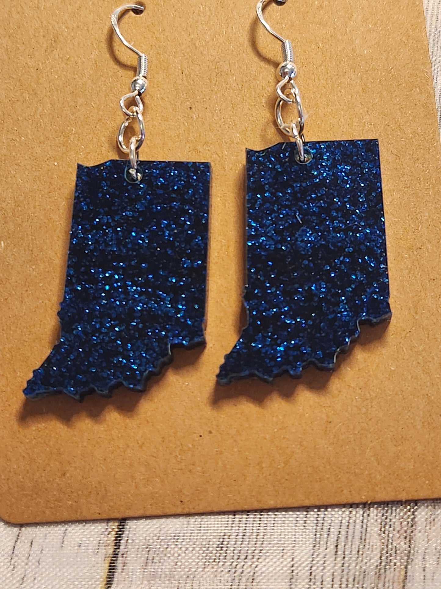 Earrings: Indiana (Blue Glitter)