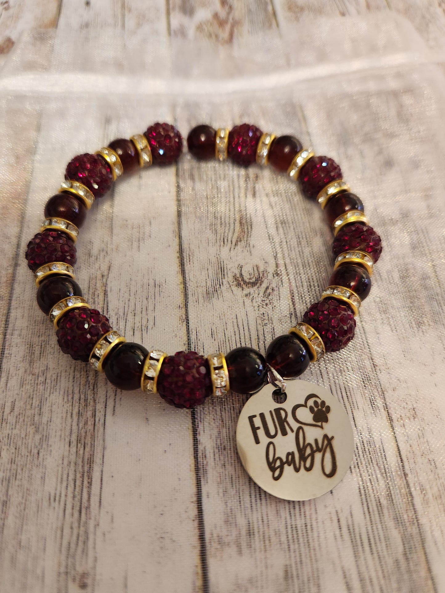 Bracelet: Fur Baby (Dark Reds)