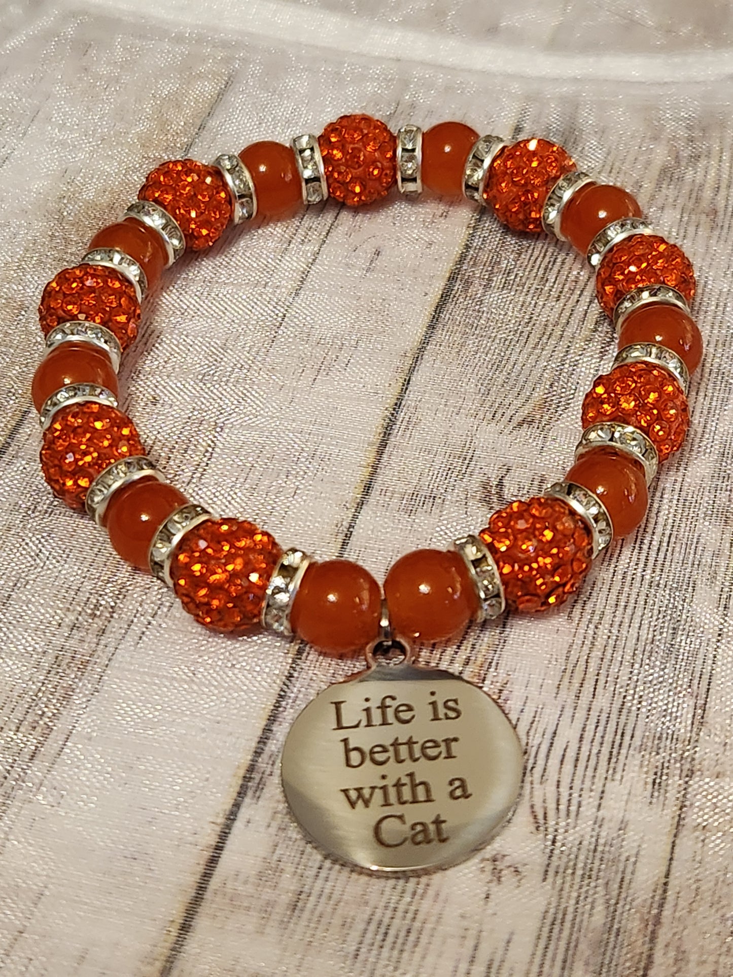 Bracelets: Life is Better with Cats (Orange)