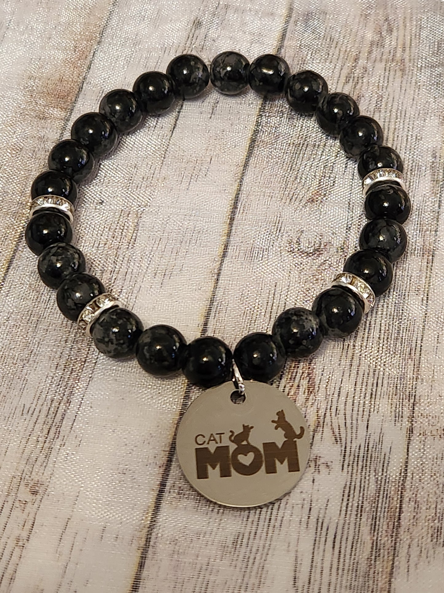 Bracelet: Cat Mom (Black)