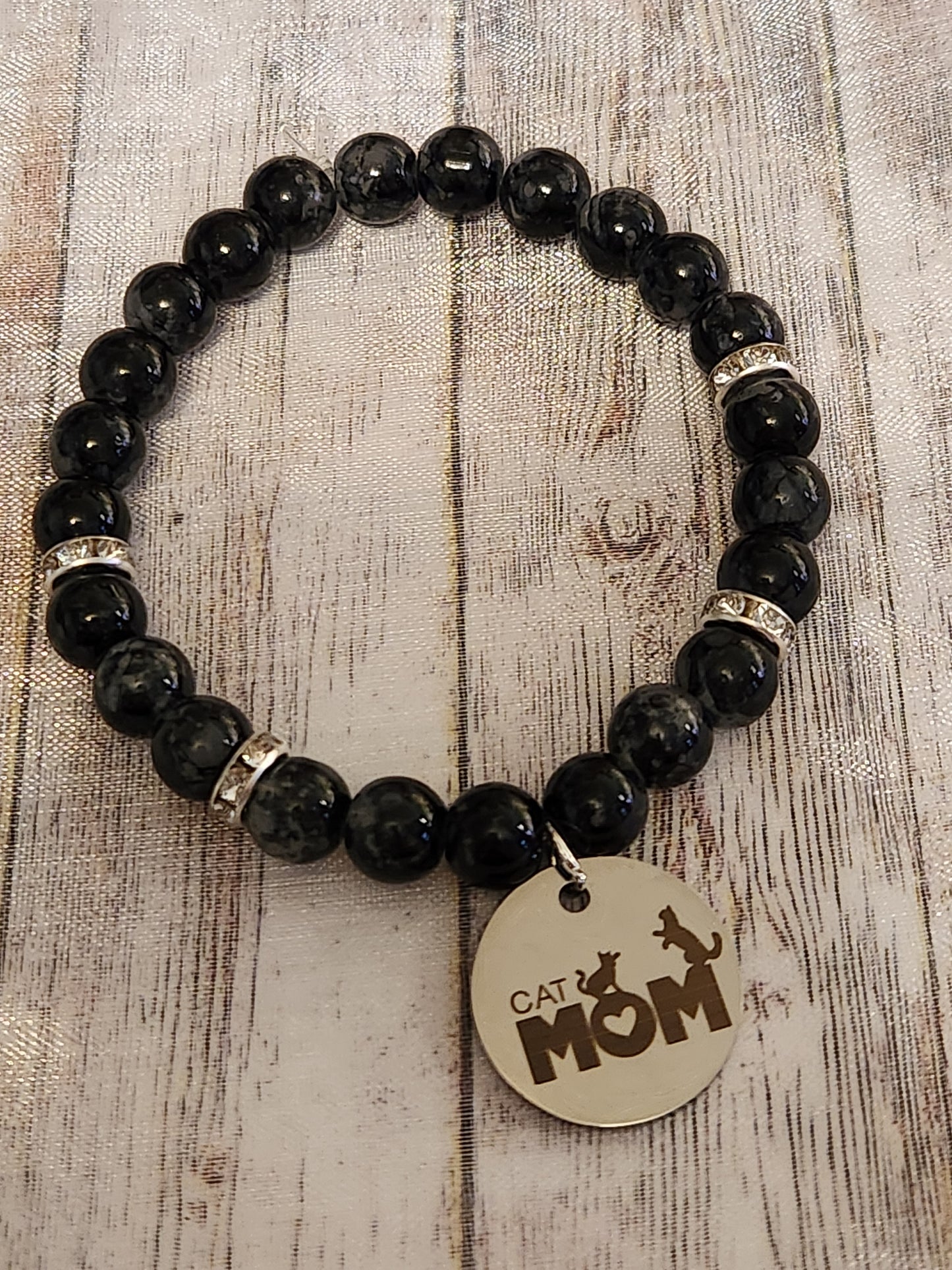 Bracelet: Cat Mom (Black)