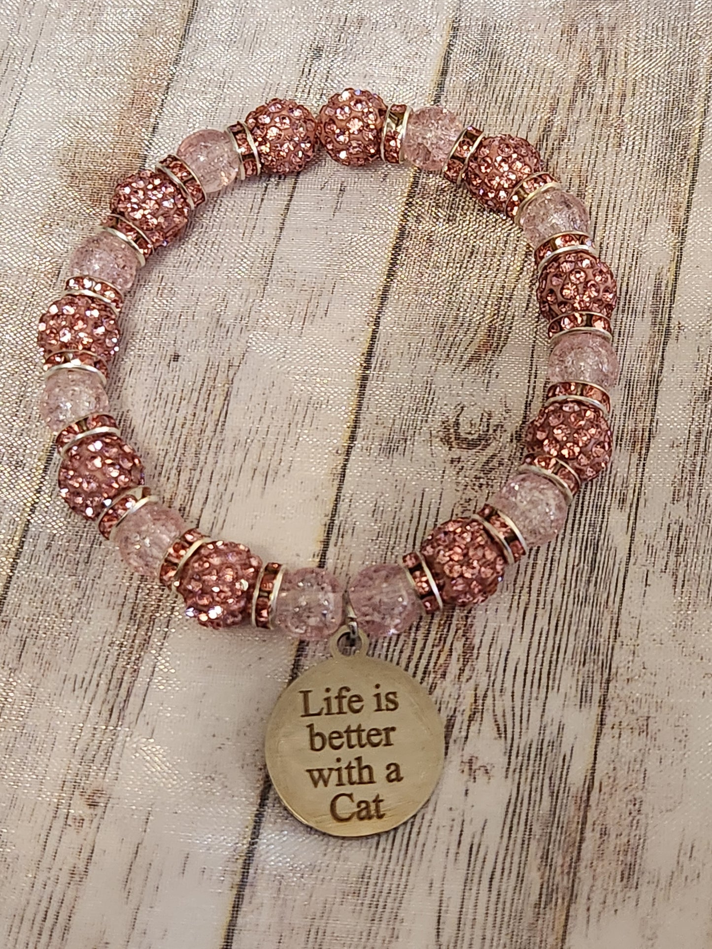 Bracelet: Life is Better with Cats (Pinks)