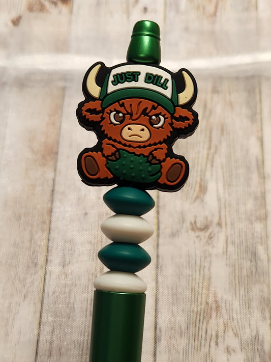 Beaded Pen: Cow (Just Dill, Pickle)