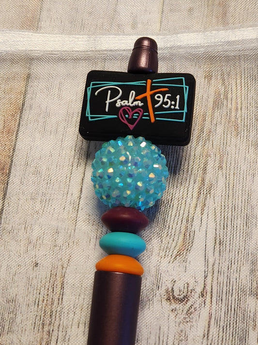 Beaded Pen: Faith (Made to Worship, Psalm 95:1, two-sided)