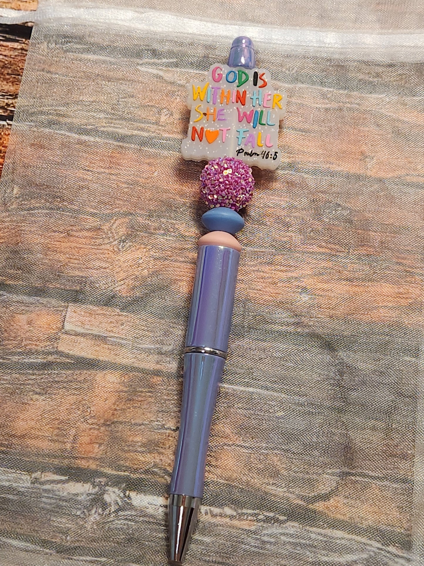 Beaded Pen: Faith (God is within her. She will not fail)