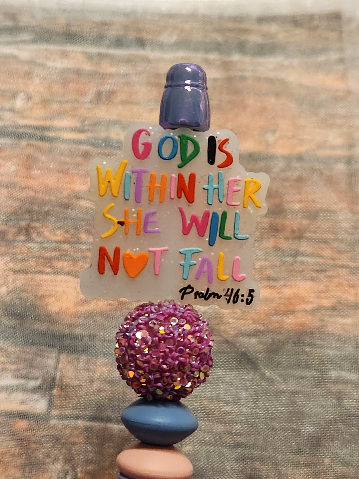 Beaded Pen: Faith (God is within her. She will not fail)