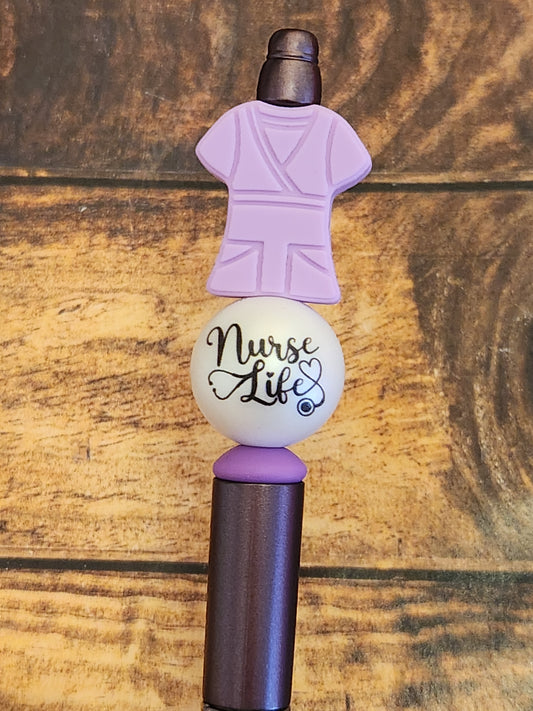 Beaded Pen: Healthcare (Nurse Life, Purple)