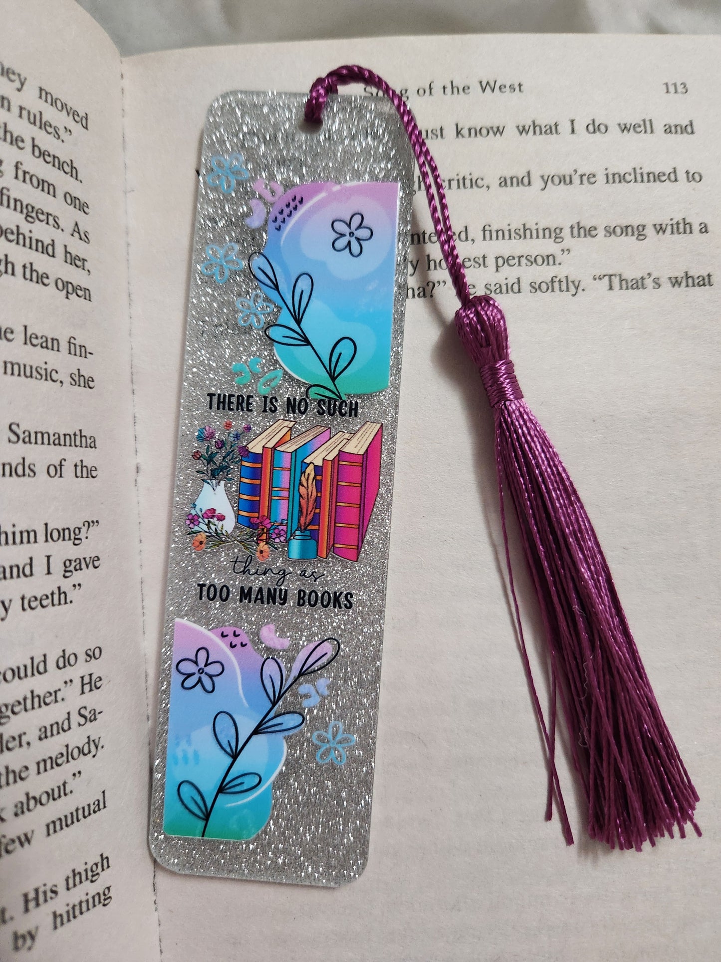 Acrylic Bookmark: No such thing as too many books