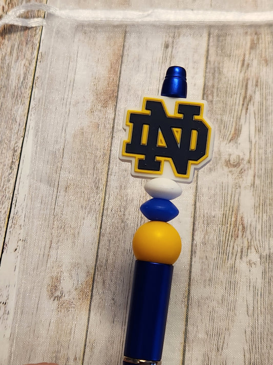 Beaded Pen: Notre Dame (Irish)